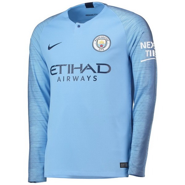 Maillot Football Manchester City Domicile ML 2018-19 Bleu